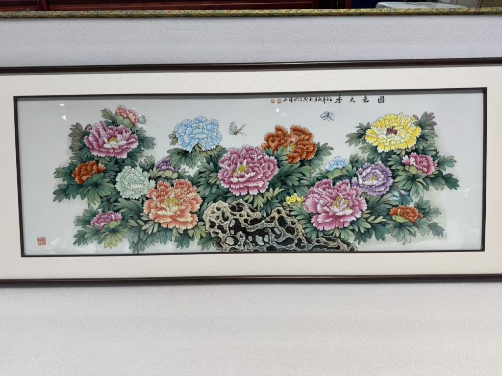 图片[1]-张松茂《国色天香瓷板画》-嘉城艺术交易平台