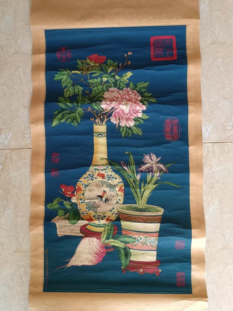 图片[1]-郎世宁《花卉图》-嘉城艺术交易平台