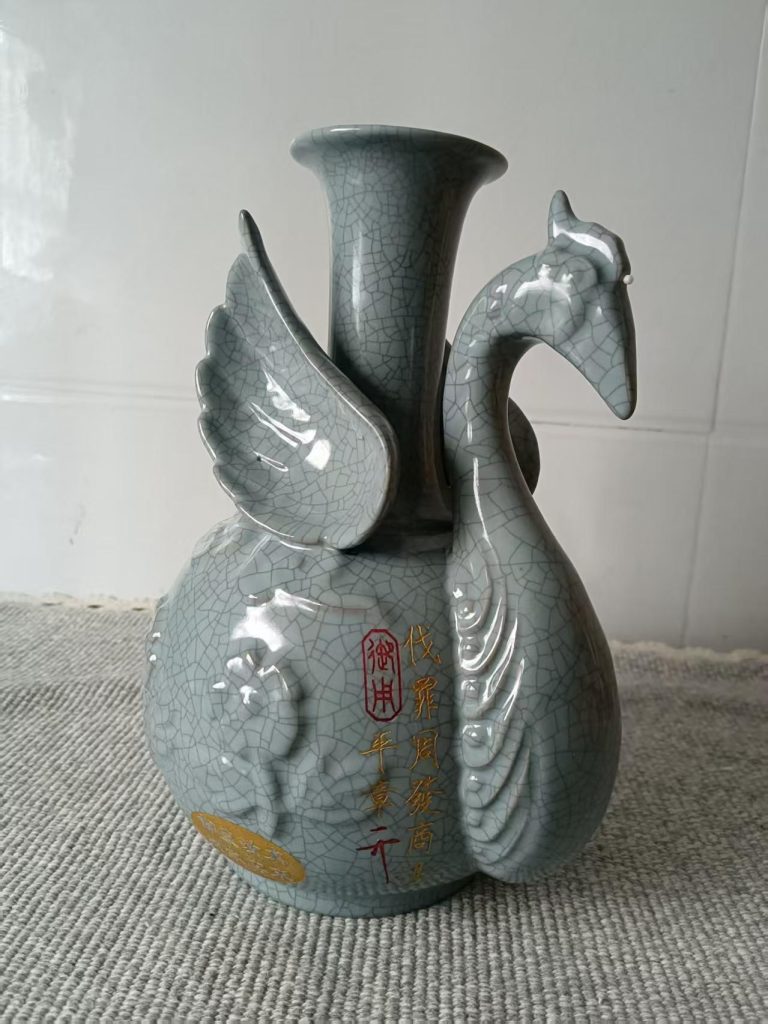 图片[1]-大宋汝窑《凤首开片衔瓶》青龙寺御制-嘉城艺术交易平台