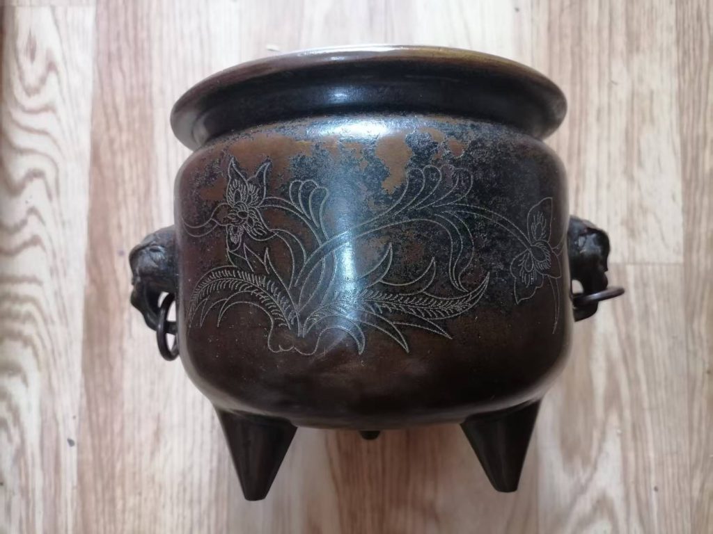 图片[1]-宣德年制《错银铜香炉》-嘉城艺术交易平台