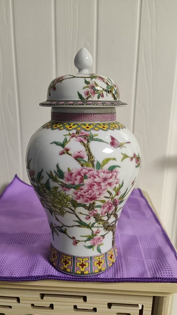 图片[1]-雍正御制《青花粉彩桃花纹将军罐》-嘉城艺术交易平台