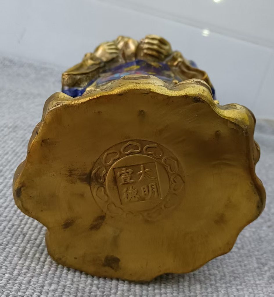 图片[2]-宣德年制《景泰蓝掐丝珐琅禄星》-嘉城艺术交易平台