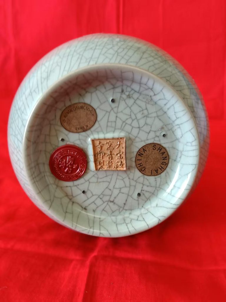 图片[3]-汝窑《描金加彩龙纹弦颈瓶》青龙寺御制-嘉城艺术交易平台