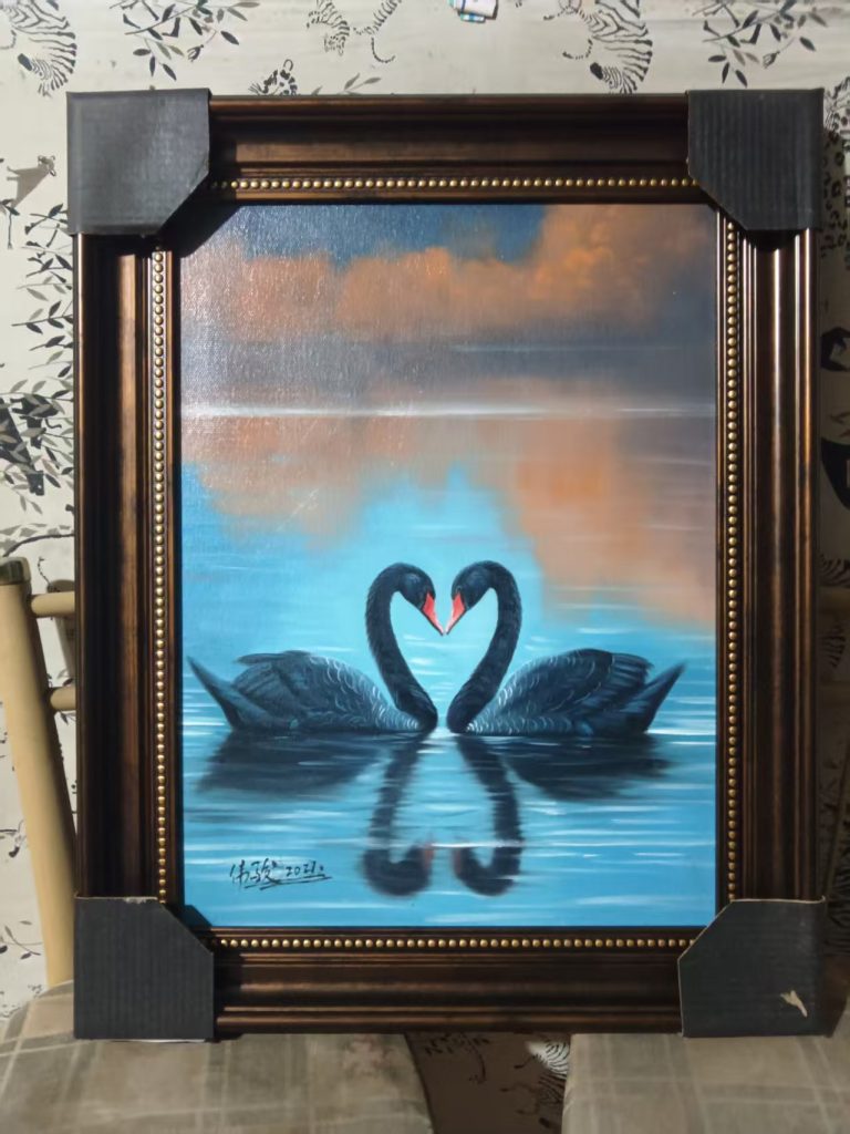 图片[1]-管伟俊《天鹅》油画-嘉城艺术交易平台