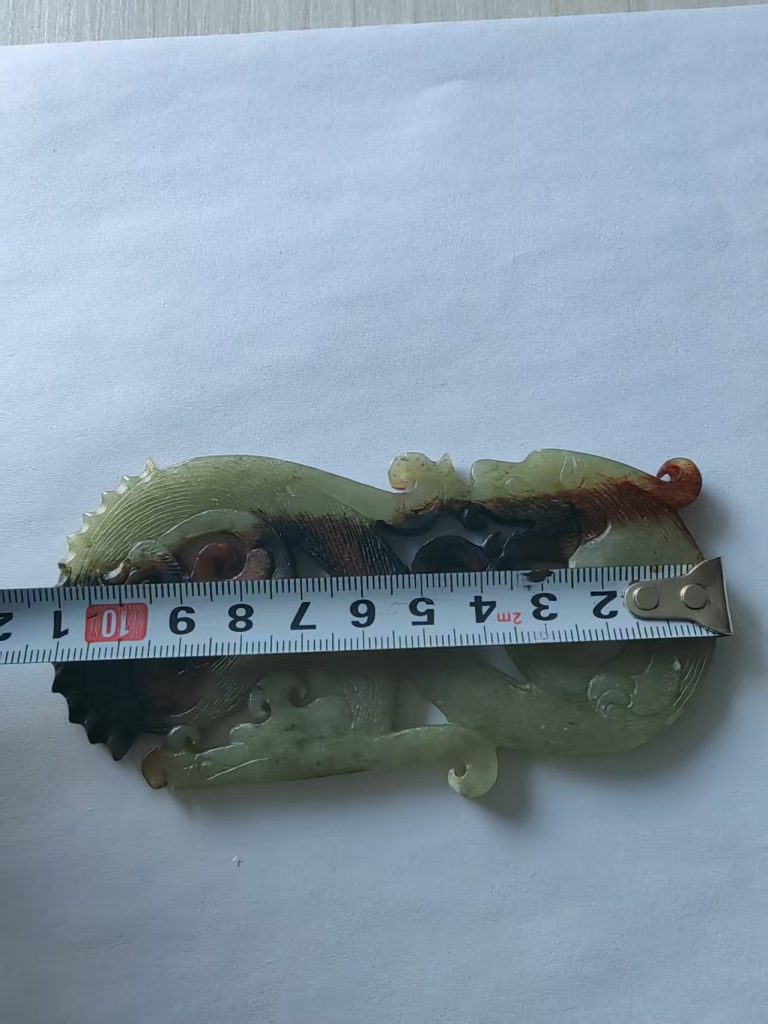 图片[2]-和田玉青玉《游丝毛雕双龙佩》-嘉城艺术交易平台