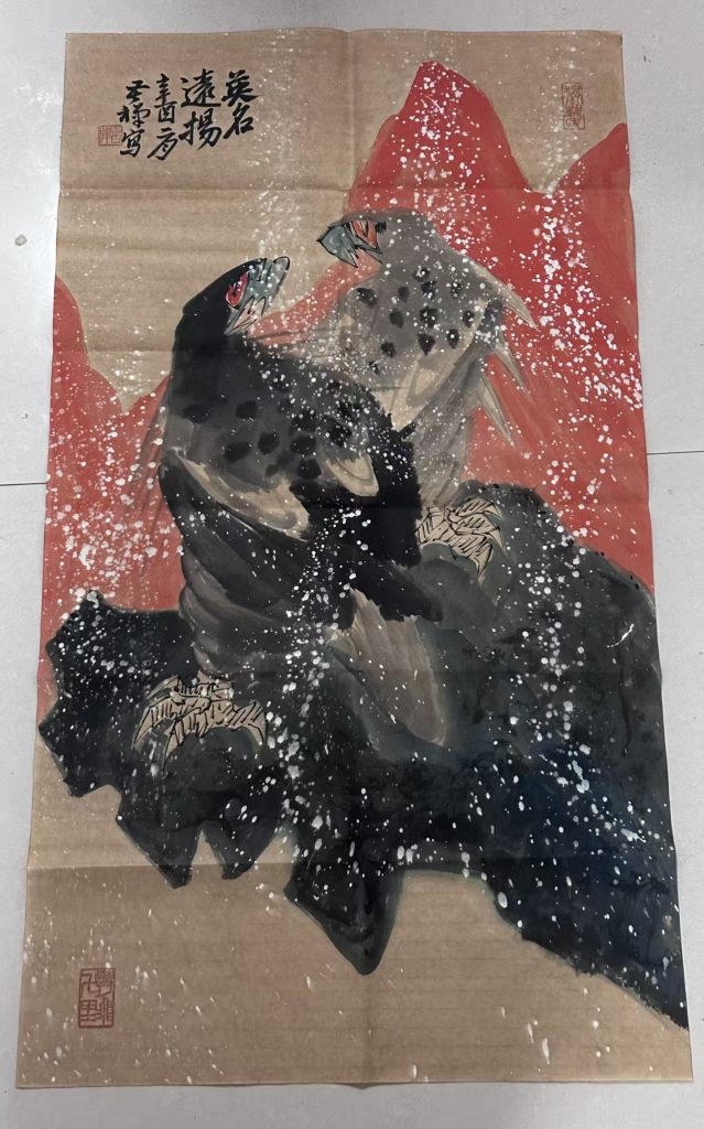 图片[1]-李苦禅《雄鹰图》-嘉城艺术交易平台