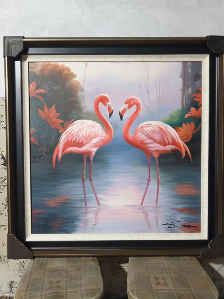 图片[1]-陶宗健《火烈鸟》油画-嘉城艺术交易平台