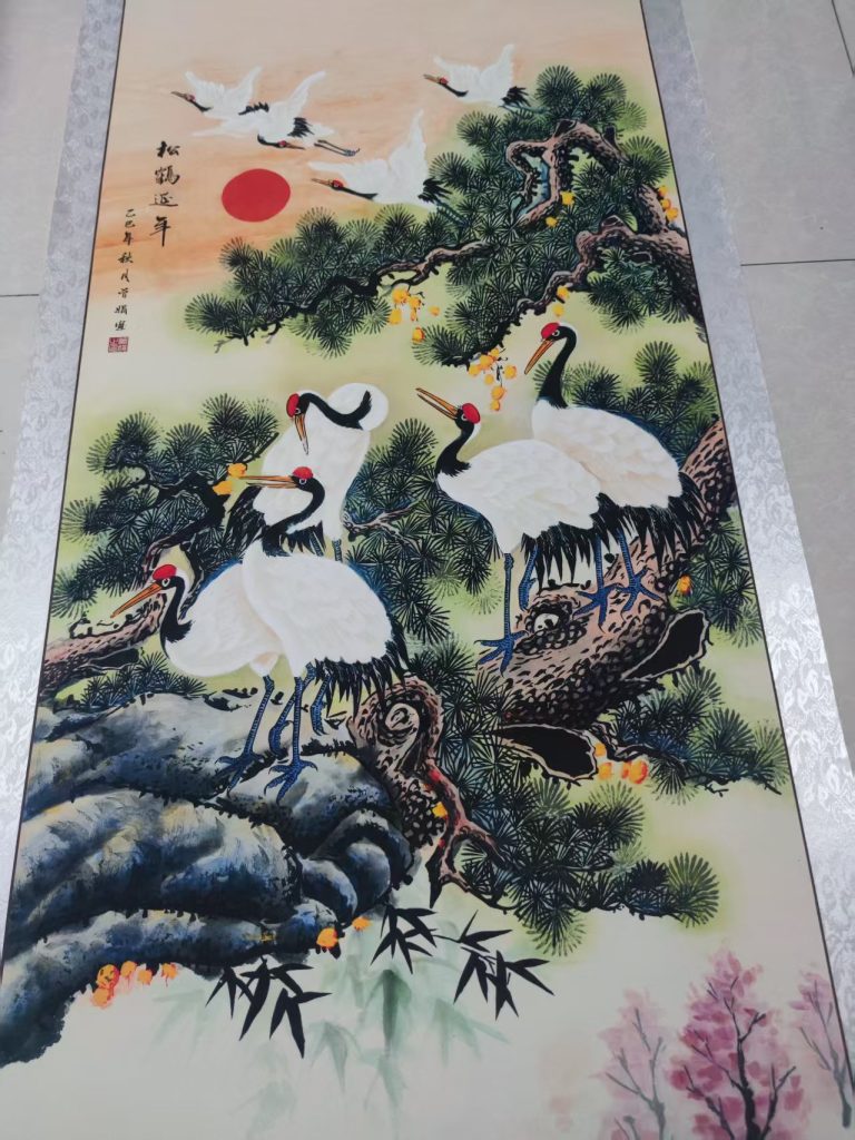 图片[1]-曾娟《松鹤延年》-嘉城艺术交易平台