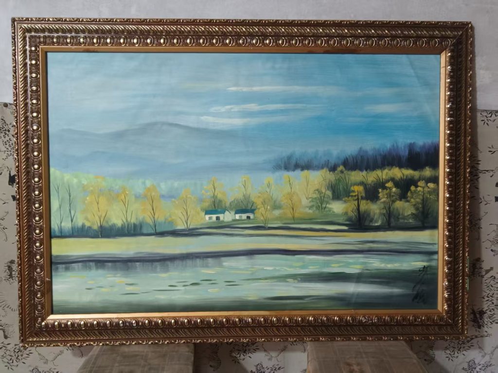 图片[1]-林凤眠《山水》油画-嘉城艺术交易平台