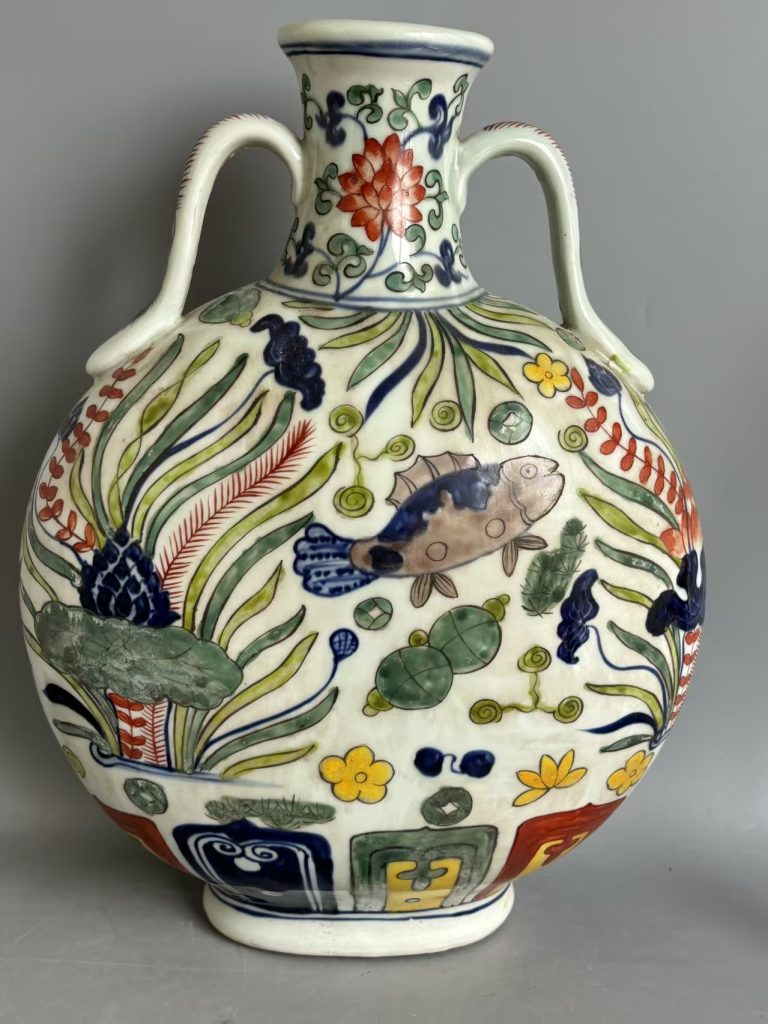 图片[1]-宣德年制《双耳抱月瓶》官窑-嘉城艺术交易平台