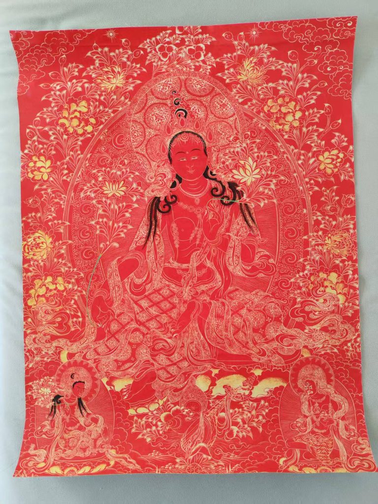 图片[1]-唐卡《红生观音》-嘉城艺术交易平台