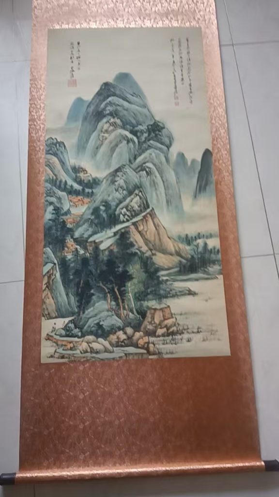 图片[1]-张大千《青色山水》-嘉城艺术交易平台