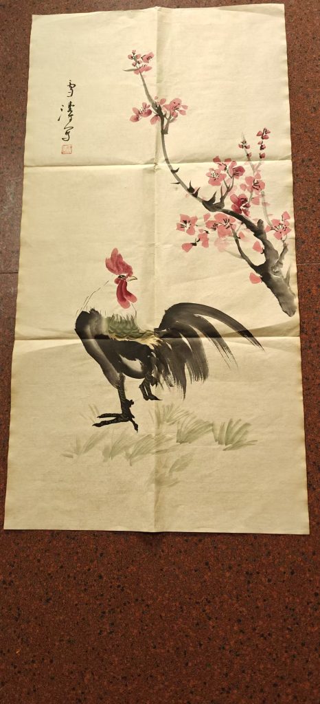 图片[1]-王雪涛《雄鸡梅花图》-嘉城艺术交易平台