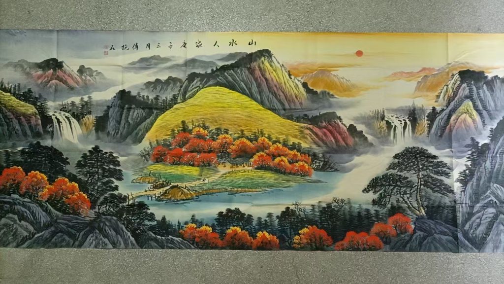 图片[1]-傅抱石《山水人家》-嘉城艺术交易平台