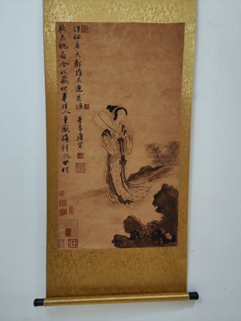 图片[1]-唐寅《秋风挽扇》-嘉城艺术交易平台