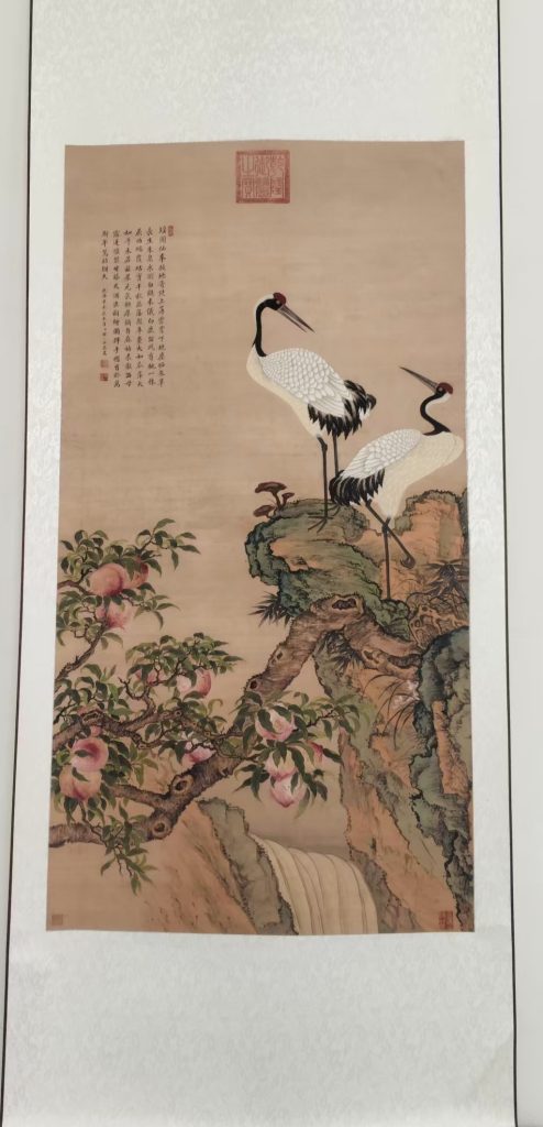 图片[1]-邹一桂《橎桃双鹤》-嘉城艺术交易平台