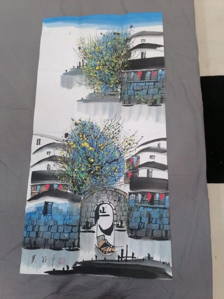 图片[1]-吴冠中《江南水乡》-嘉城艺术交易平台