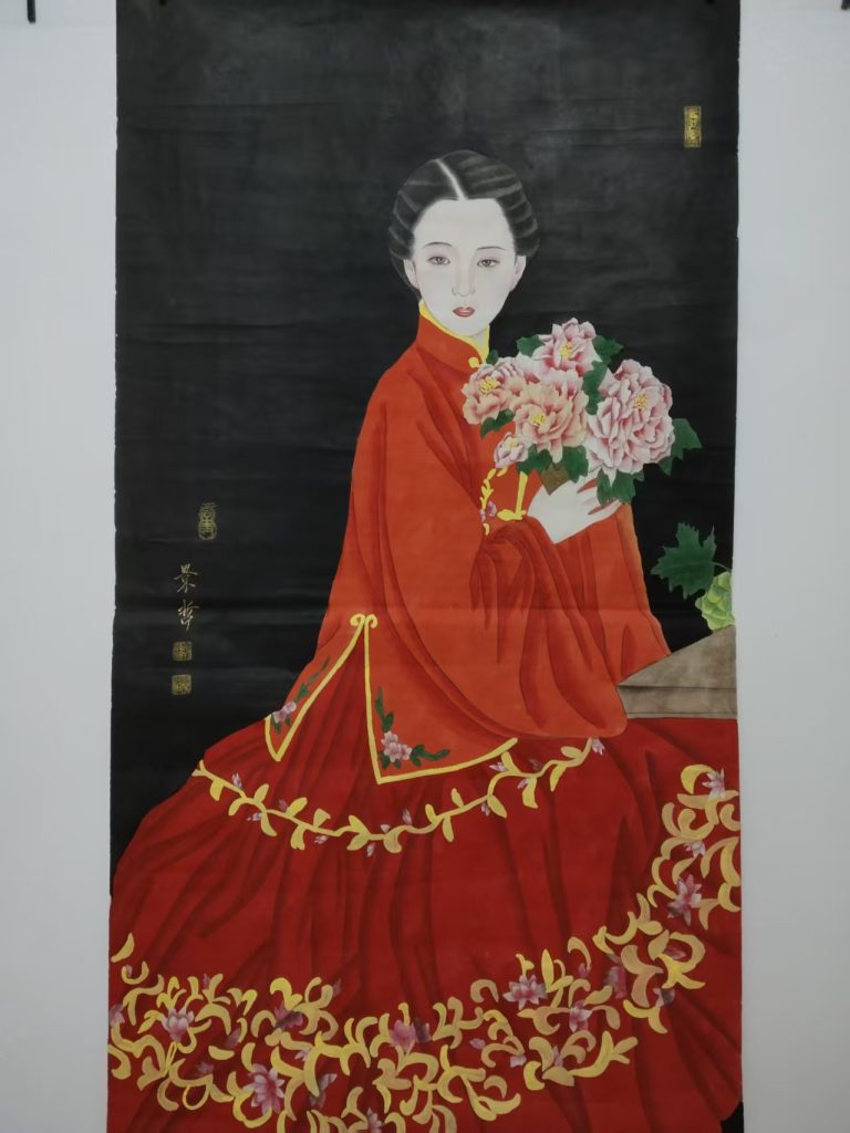 图片[1]-崔景哲《中国红-人物图》-嘉城艺术交易平台