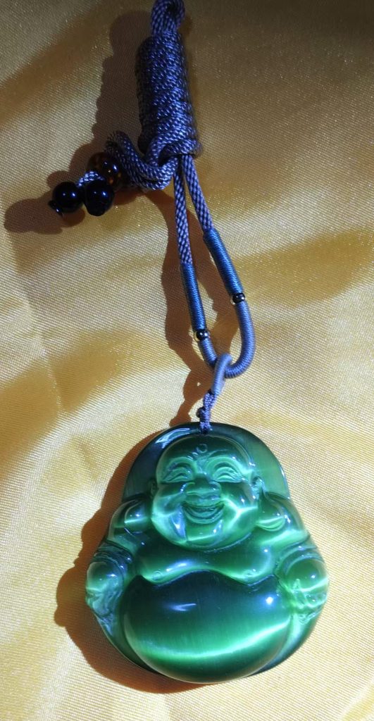 图片[1]-绿色猫眼石《弥勒佛吊坠》-嘉城艺术交易平台