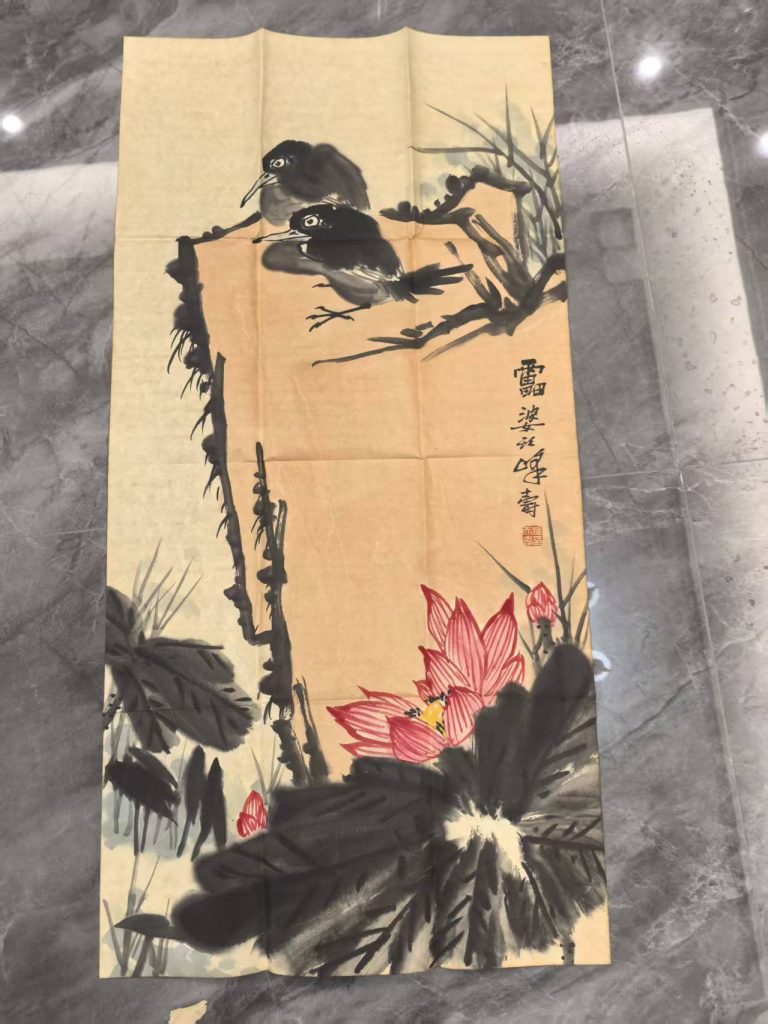 图片[1]-潘天寿《花鸟图》-嘉城艺术交易平台