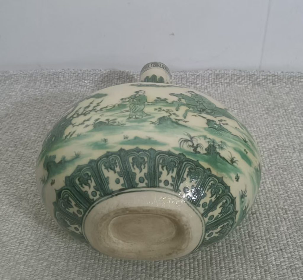 图片[2]-素彩人物纹双耳抱月瓶-嘉城艺术交易平台