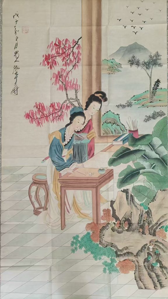 图片[1]-张大千《美女图》-嘉城艺术交易平台