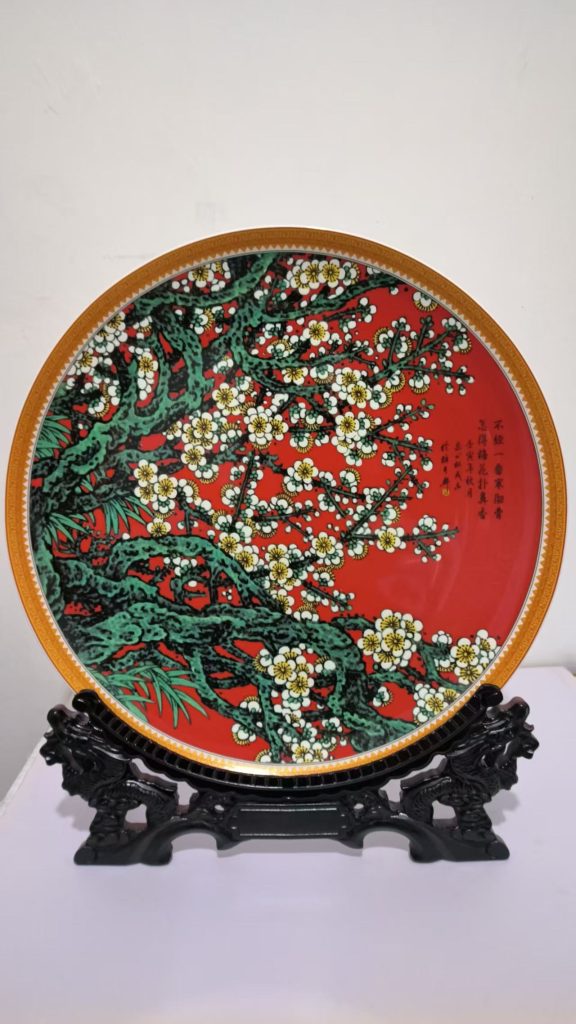 图片[1]-张松茂.徐亚凤《梅开五福》-嘉城艺术交易平台