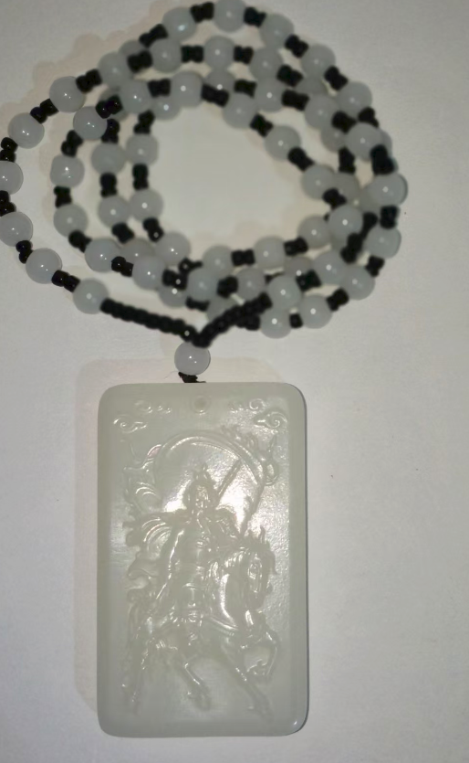 图片[1]-和田羊脂白玉《关公吊牌》-嘉城艺术交易平台