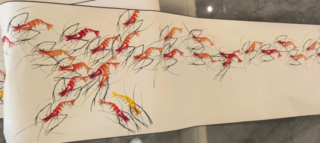 图片[1]-齐白石《红虾图》长卷-嘉城艺术交易平台