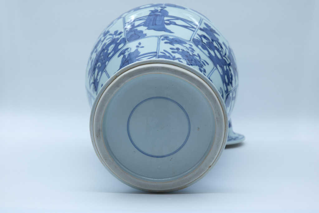 图片[2]-青花开光人物长颈将军罐-嘉城艺术交易平台