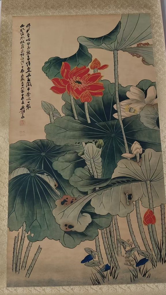 图片[1]-张大千《荷花图》-嘉城艺术交易平台