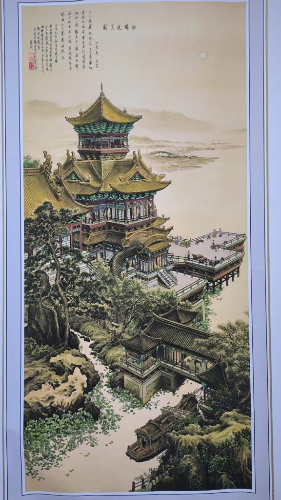 图片[1]-张孝友《江楼夜月图》-嘉城艺术交易平台