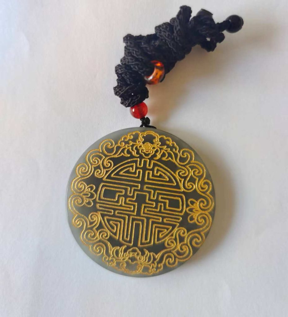 图片[2]-和田玉《描金龙凤牌》-嘉城艺术交易平台