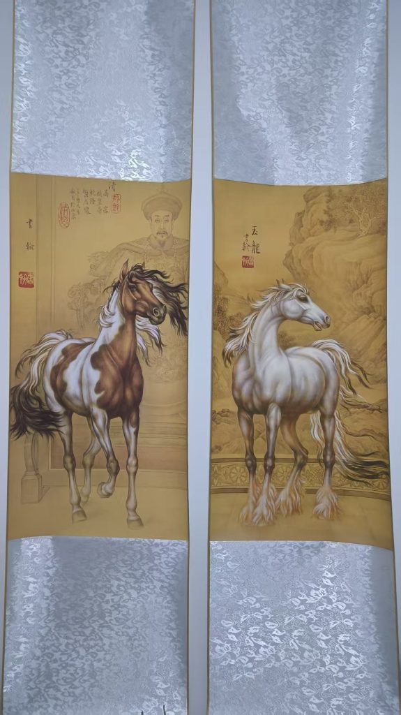 图片[1]-田书翰《乾隆双骏》-嘉城艺术交易平台