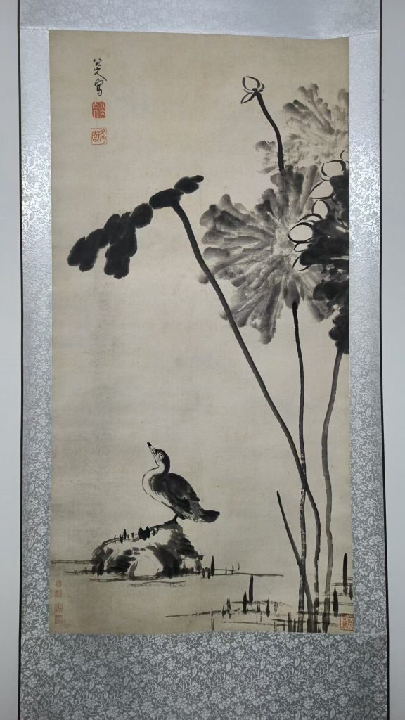 图片[1]-八大山人（朱耷）《荷花水禽图》-嘉城艺术交易平台