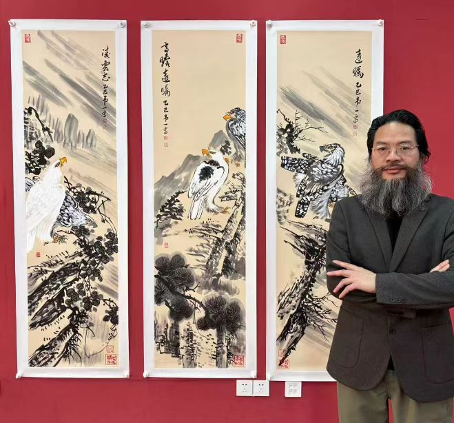 图片[2]-韦加斯（韦一）《雄鹰》十二条屏-嘉城艺术交易平台