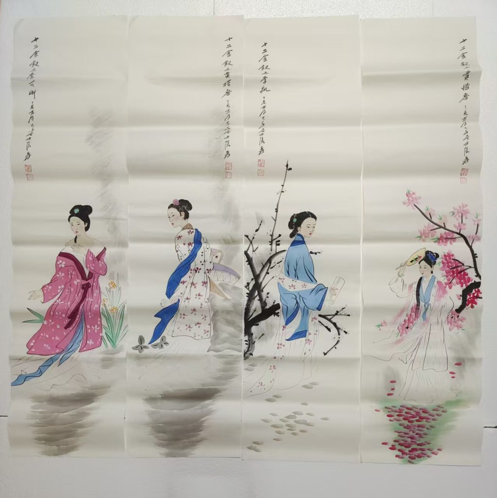 图片[2]-张大千《十二钗》十二条屏-嘉城艺术交易平台