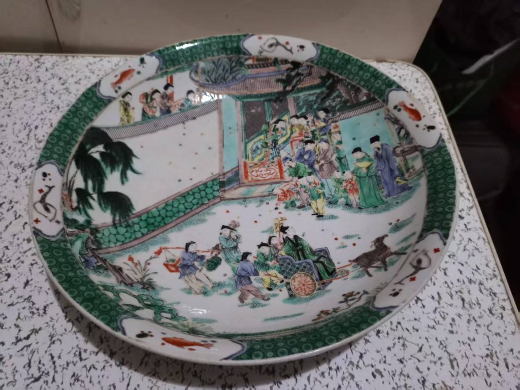 图片[1]-康熙年制《五彩潘安出游图大赏盘》-嘉城艺术交易平台