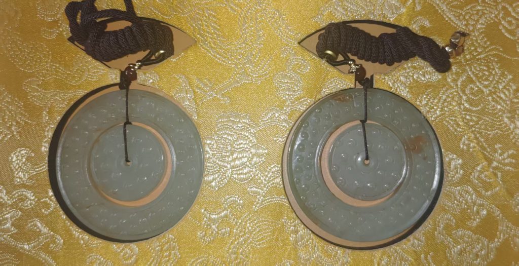 图片[1]-和田玉《双环谷纹玉璧》一对-嘉城艺术交易平台