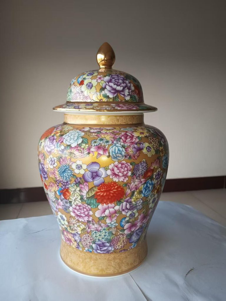 图片[1]-王锡良《锦锈河山（金地万花）将军罐》-嘉城艺术交易平台