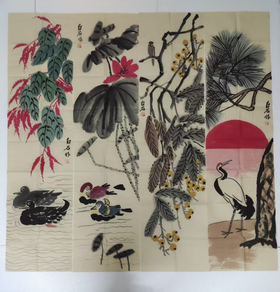 图片[2]-齐白石《花鸟图》八条屏-嘉城艺术交易平台