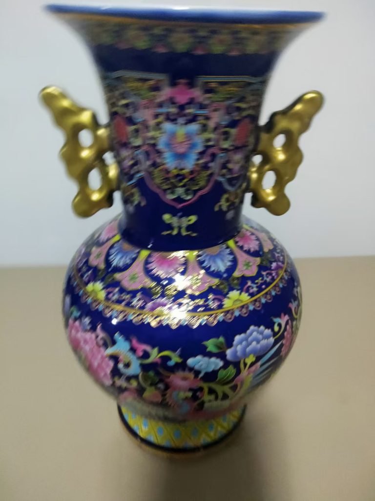 图片[1]-珐琅彩描金凤凰双耳瓶-嘉城艺术交易平台