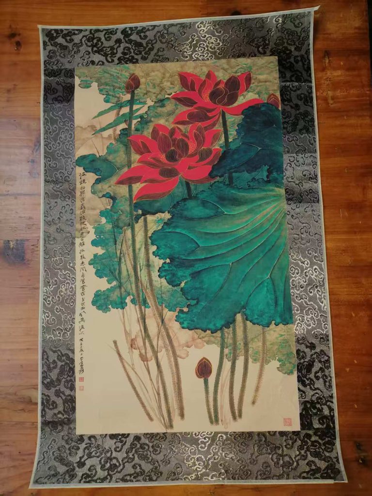 图片[1]-张大千《荷花图》-嘉城艺术交易平台