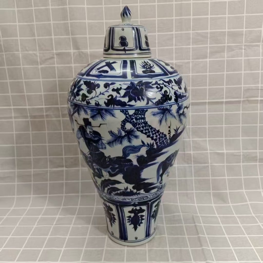 图片[1]-元《青花人物故事纹带盖梅瓶》-嘉城艺术交易平台