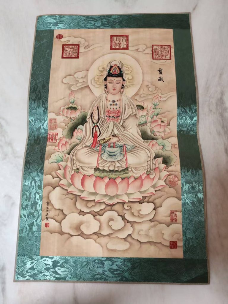 图片[1]-仇英《观音像》-嘉城艺术交易平台