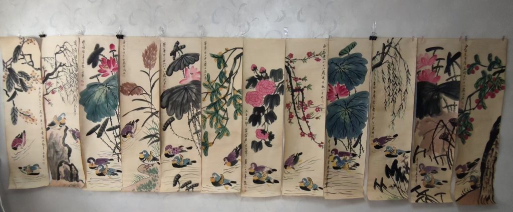 图片[1]-齐白石《花鸟图》十二条屏-嘉城艺术交易平台