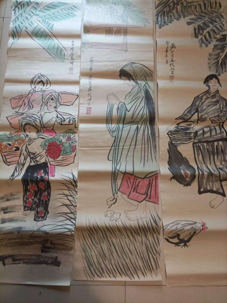 图片[1]-黄胄《民族人物》八条屏-嘉城艺术交易平台