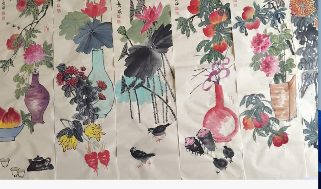 图片[2]-齐白石《花卉图》十二条屏-嘉城艺术交易平台