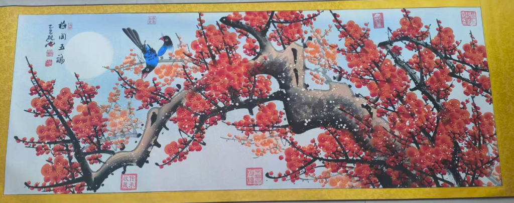 图片[1]-谭建利《梅开五福》-嘉城艺术交易平台