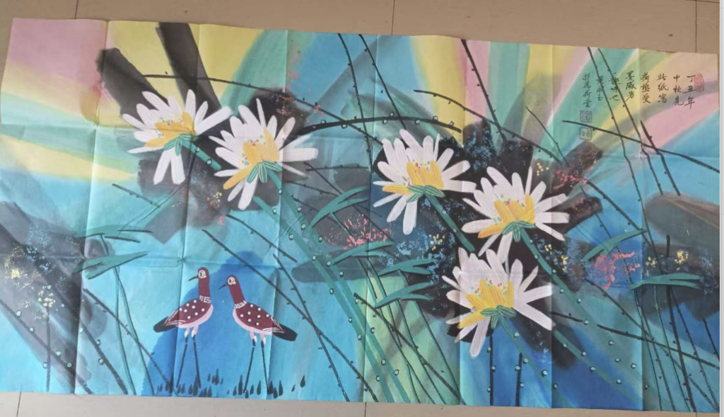 图片[1]-黄永玉《荷塘双禽图》-嘉城艺术交易平台